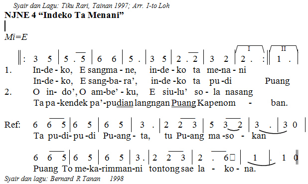 NJNE 4 "Indeko Ta Menani" - lagu-gereja.com/toraja | lagu gereja toraja